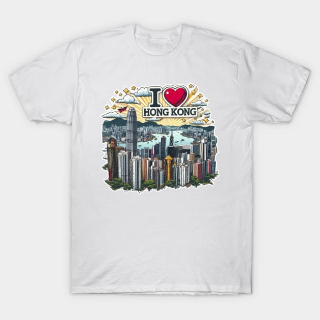 I Love Hong Kong T-Shirt by BukovskyART